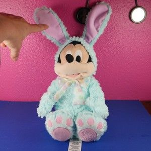 Disney Mickey Mouse 2022 Easter Plush 17" Blue Bunny Rabbit